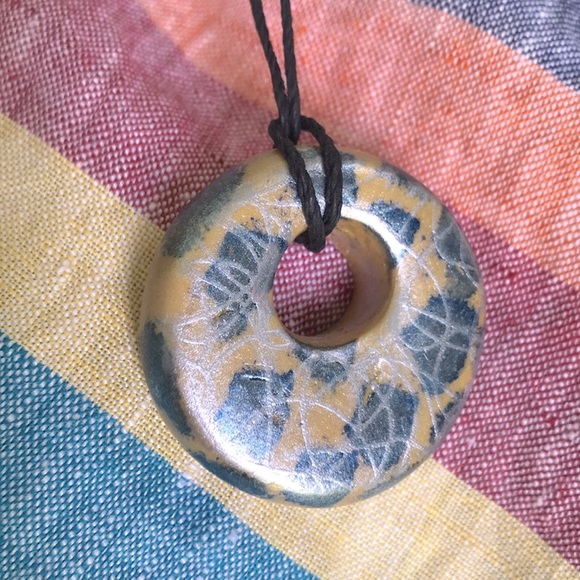 Hand Crafted Polymer Clay Medallion Necklace - Picture 2 of 4